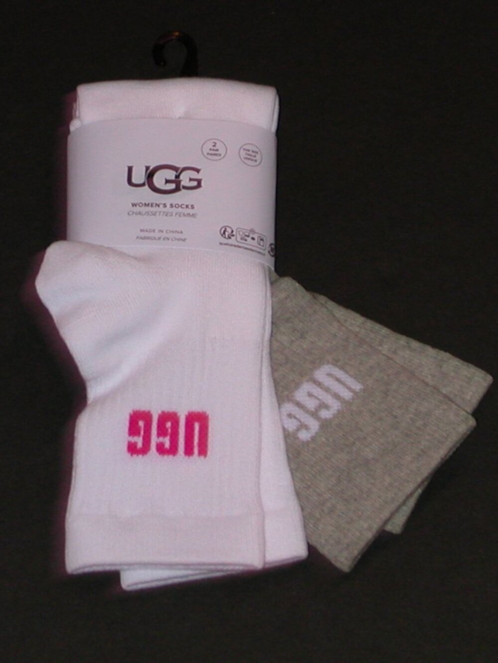 2 Pack - UGG Quinlin Logo Quarter Socks Women's One Size NWT